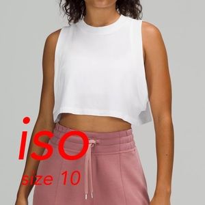 in search of the lululemon all yours crop tank in white